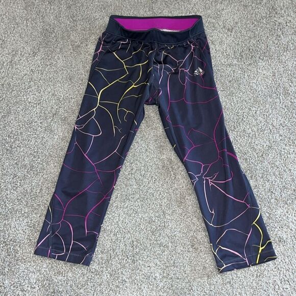 Stretch adidas tech fit track yoga crop leg running jogging pant S (8-10) womens - Picture 1 of 5